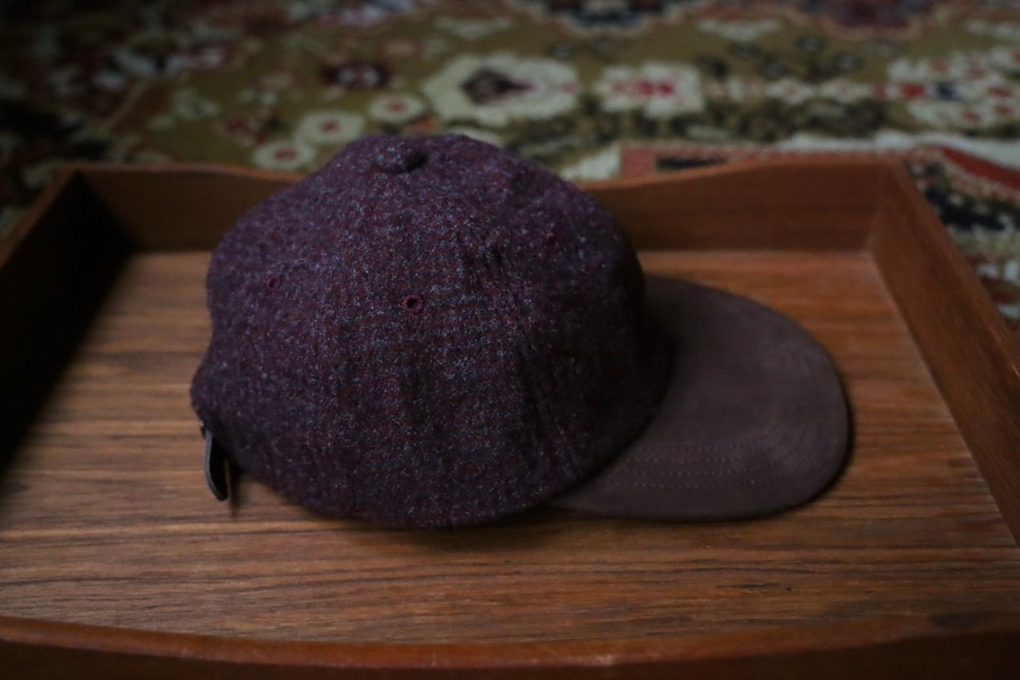 コムデギャルソンオム ウールヘリンボーンキャップ(HR-K601-051-2)BURGUNDY×BROWN☆10月2日(金)発売！