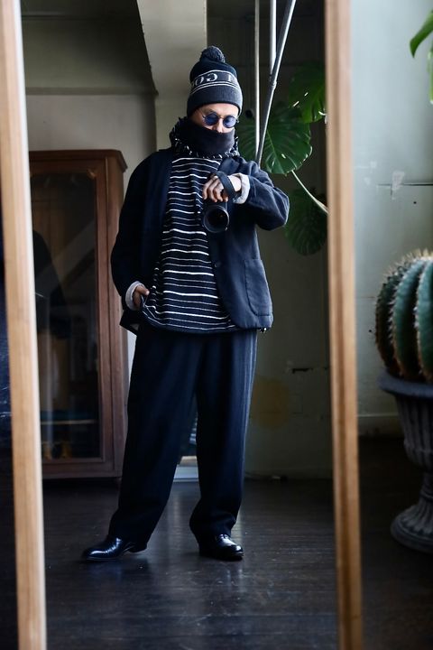 S.F.C 25SS HOODIE MIX SIDE STRIPE LS TEE"Black-White"スタイル