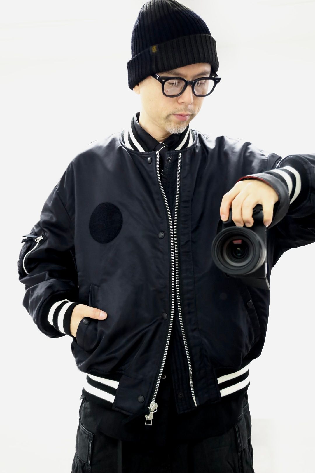 COMME des GARCONS HOMME 26FWリブライン入りナイロンツイルジャケット"BLACK"スタイル