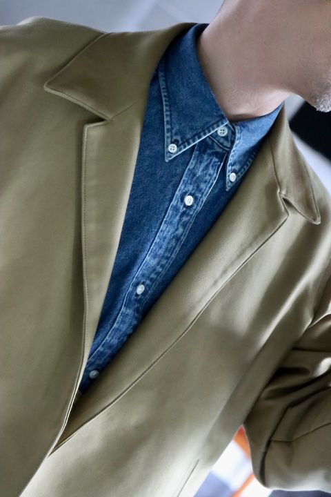 blurhms22FW Work Cardigan Jacket & Utility Back side Trousersスタイル.2022.8.14.