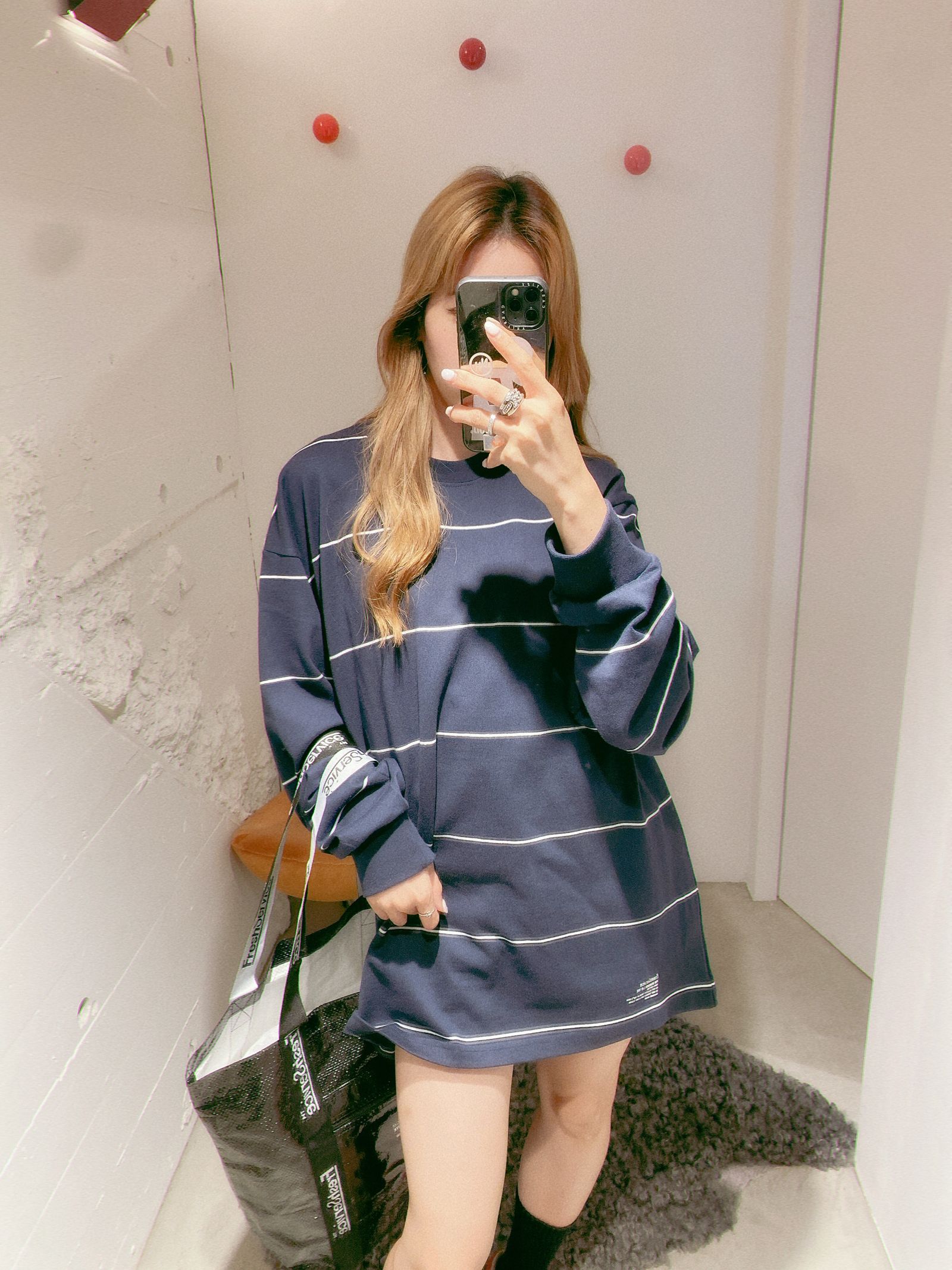 FreshService PIN BORDER L/S TEE(FSC261-70261)NAVYxWHITE ☆2月14日(土)新作発売！