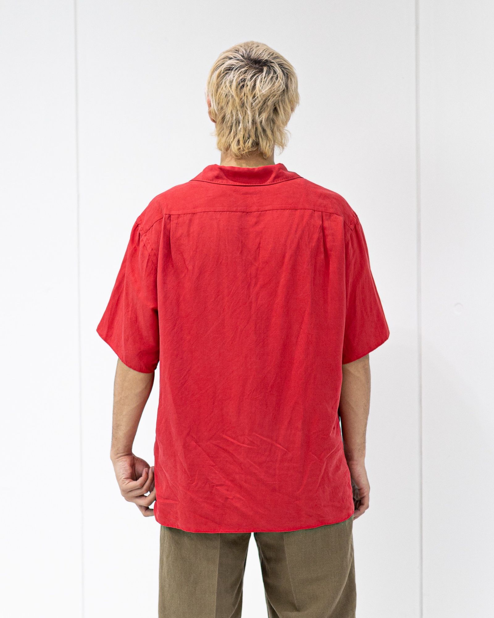 A.PRESSE Vintage Silk Linen S/S Open Collar Shirts  (RED) 4月11日(土)新作発売！