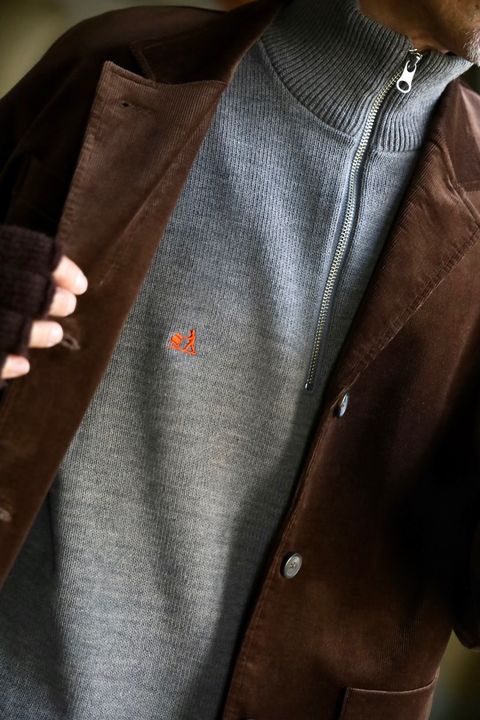 FreshService 26AW THERMAL JERSEY HARF ZIP KNIT"GRAY"スタイル