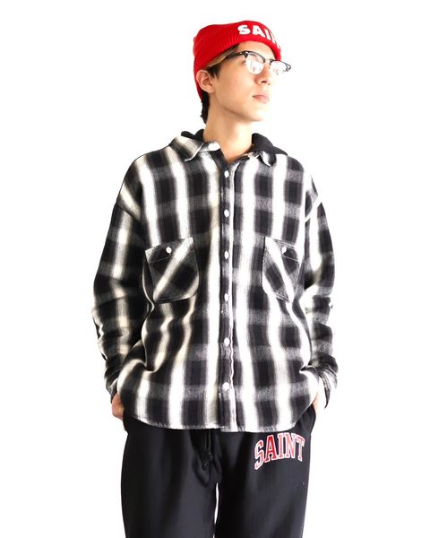 ©SAINT M×××××× セントマイケル 23AW CHECK SHIRT PARKAスタイル