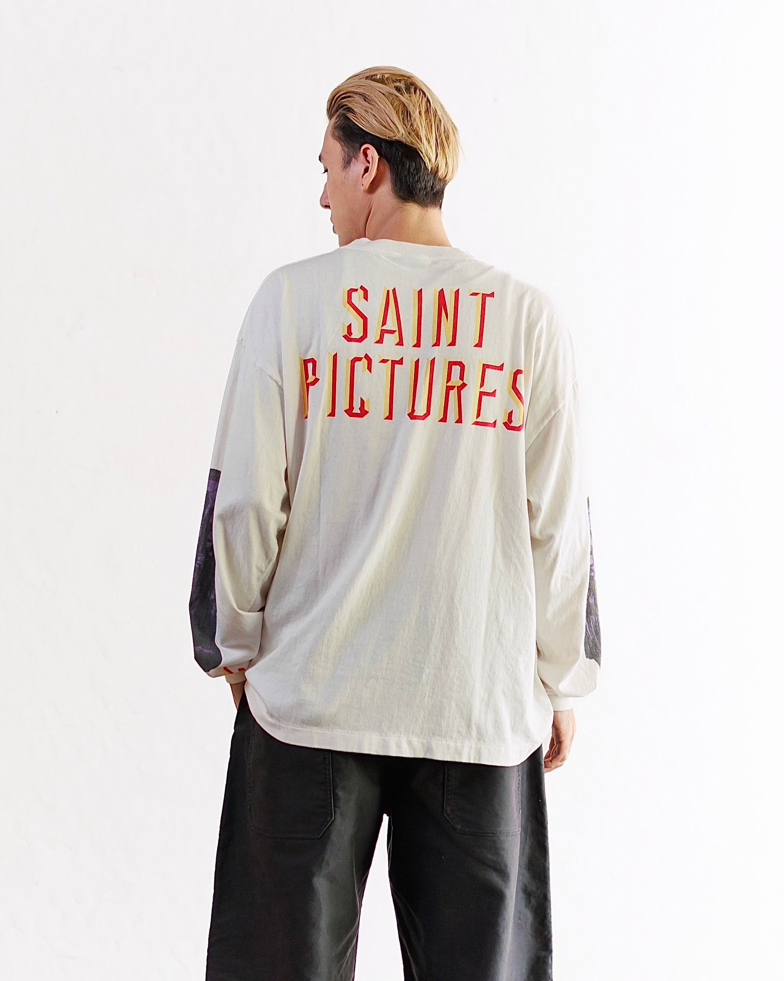 すぐ届く！ セントマイケル SAINT PICTURES LS TEE ホワイト SAINT M×××××× - 【ラスト1点】SM-YS1-0000-016 / LS TEE