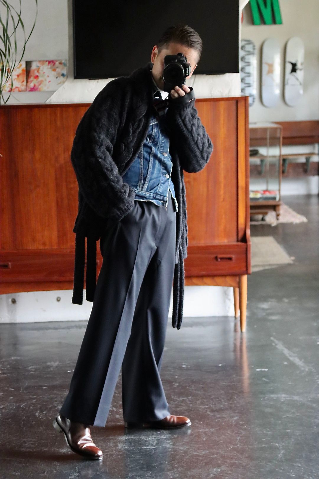 Ets.MATERIAUX マテリオ セレモニーパンツ"NAVY"size:2 style.