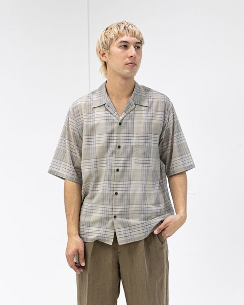 マーカ 26SS オープンカラーシャツ OPEN COLLAR S/S SHIRT(M26A18SH02B)SAGE CHECK☆新作発売！