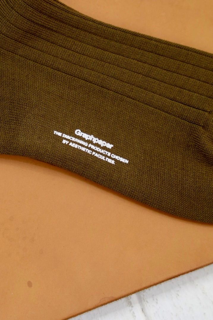 グラフペーパー26AW Graphpaper Rib Socks(GU263-90300C)BROWN☆8月1日(土)発売！