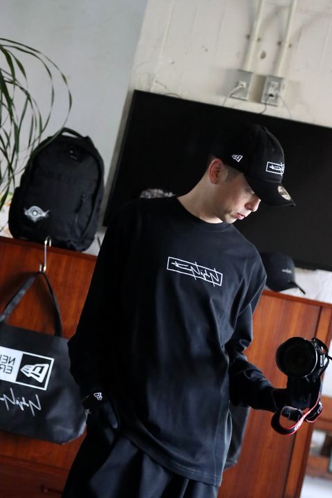 Yohji Yamamoto×New Era BOX LOGO PRINT LONG SLEEVES style.