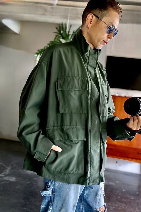 Graphpaper Cotton Cupro Back Satin Military Jacketスタイル2025.9.6.