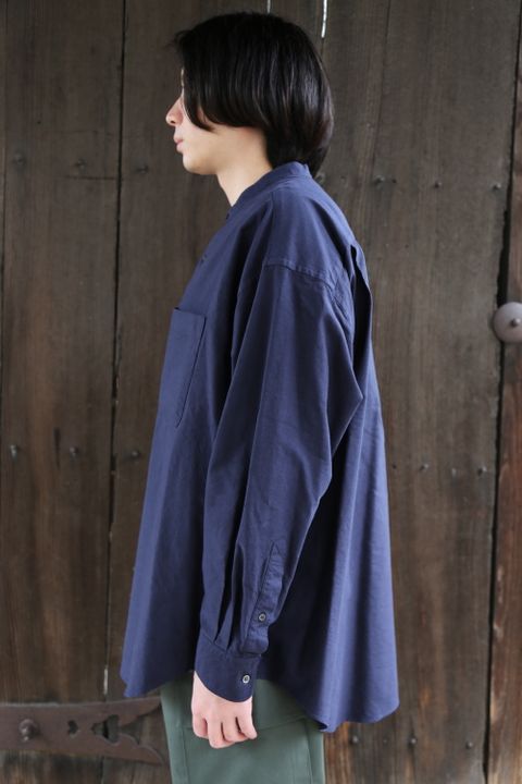 Graphpaper Oxford Oversized Band Collar Shirt(GM211-50137B) style.2021.3.13.