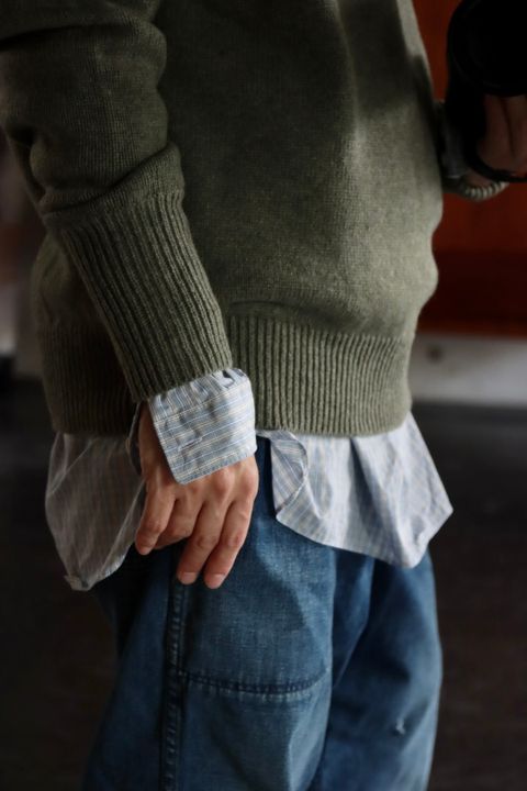 アプレッセ22FW Pullover Sweater"GREEN"スタイル