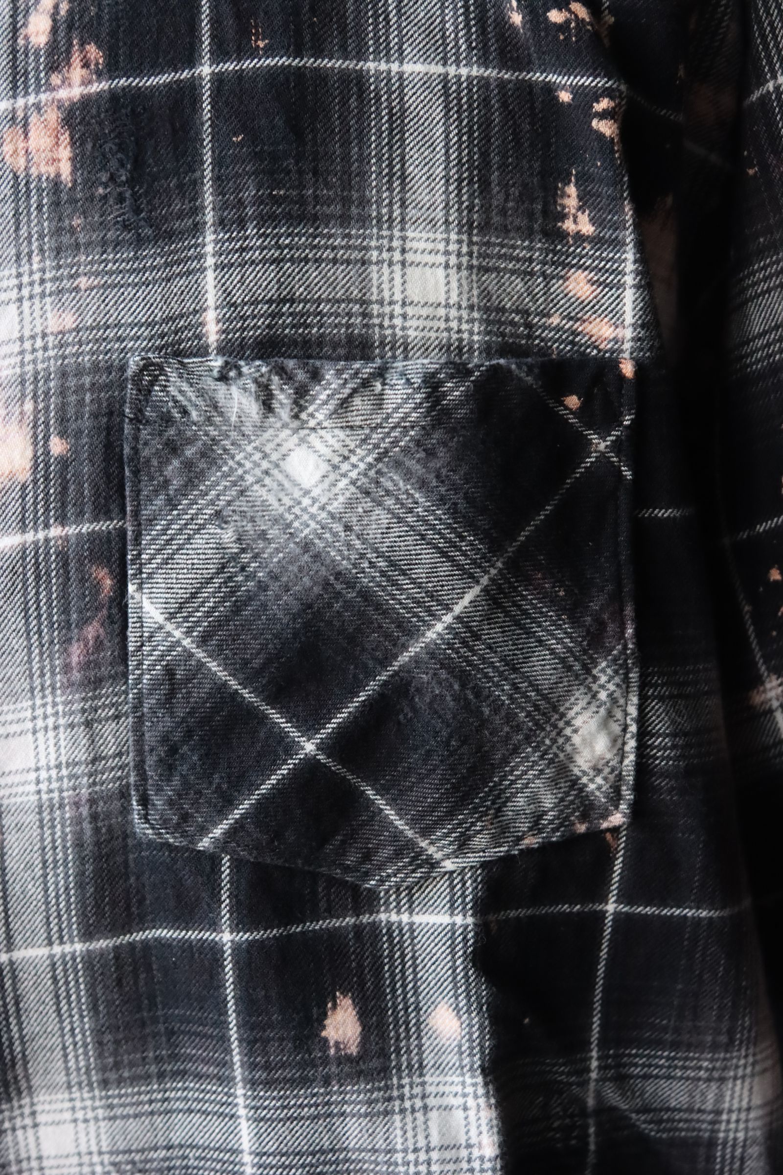 RAFUラフ 24SS Bleached & Damaged shirt(RAFU037)BLACK
