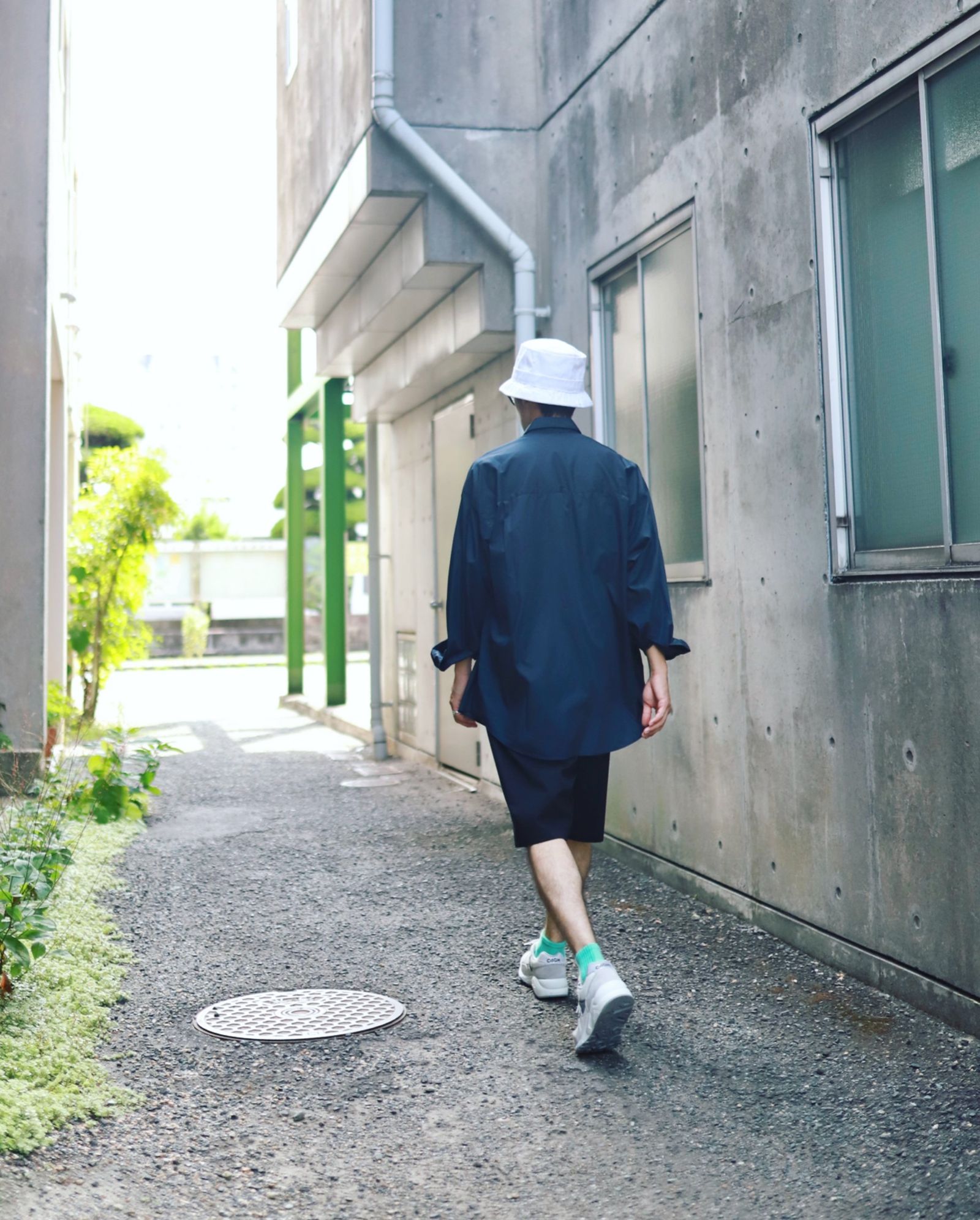 Graphpaper グラフペーパー Broad L/S Oversized Regular Collar Shirtスタイル