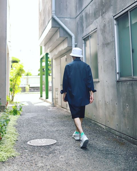 Graphpaper グラフペーパー Broad L/S Oversized Regular Collar Shirtスタイル
