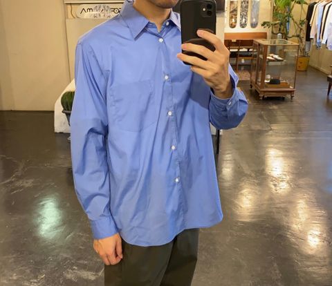 Graphpaper Broad L/S Regular Collar Shirt(GM203-50108B)"BLUE"Style.2020.7.13.