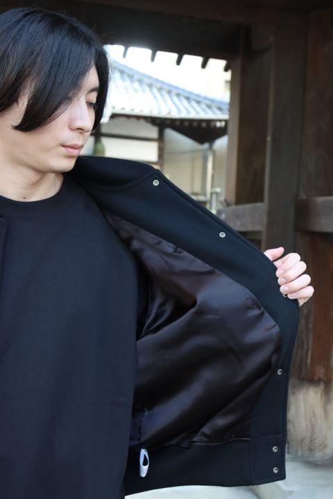 Graphpaper Scale Off Melton Stadium Jacket"BLACK"style