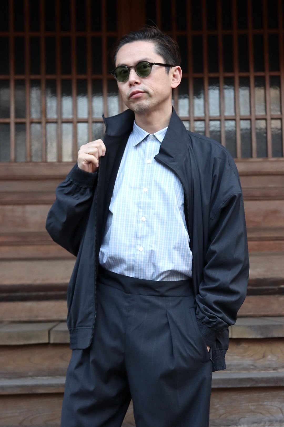 is-ness×NEAT LORO PIANA SPORT FABRICS JACKET"CHARCOAL"イズネス22SS