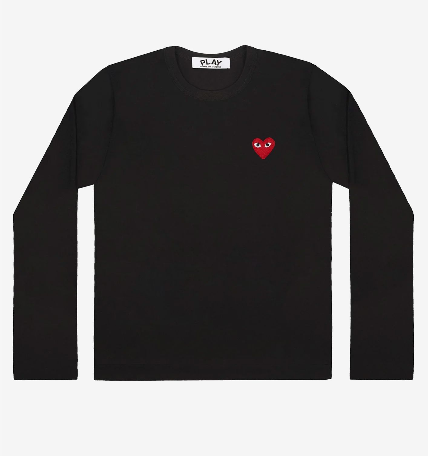 PLAYプレイコムデギャルソン ワンポイントロングスリーブTシャツ(BLACK×REDHEART)☆新作発売！