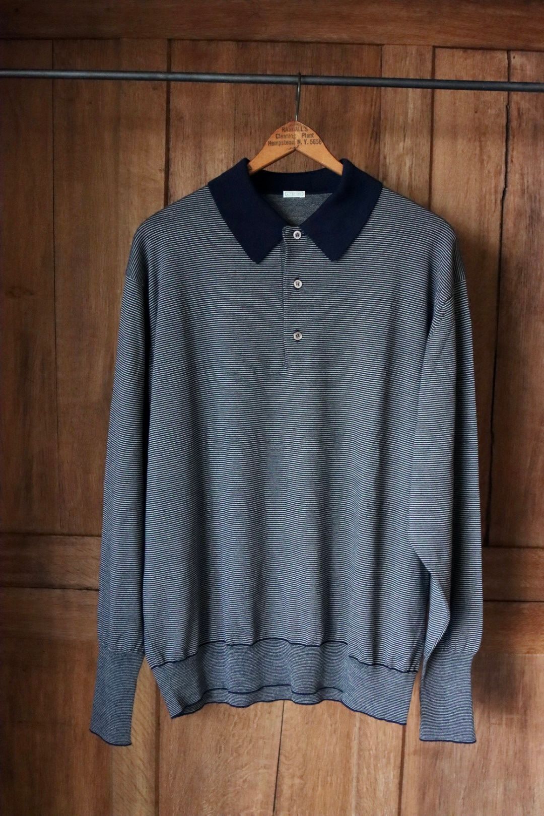 A.PRESSE - アプレッセ24SS ポロシャツCotton Knit L/S Polo Shirts(24SAP-03-07K)BLACK☆2月10日(土)発売！  | mark