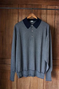 アプレッセ24SS ポロシャツ High Gauge L/S Striped Polo Shirts(24SAP-03-05K)NAVY×ECRU☆2月10日(土)発売！