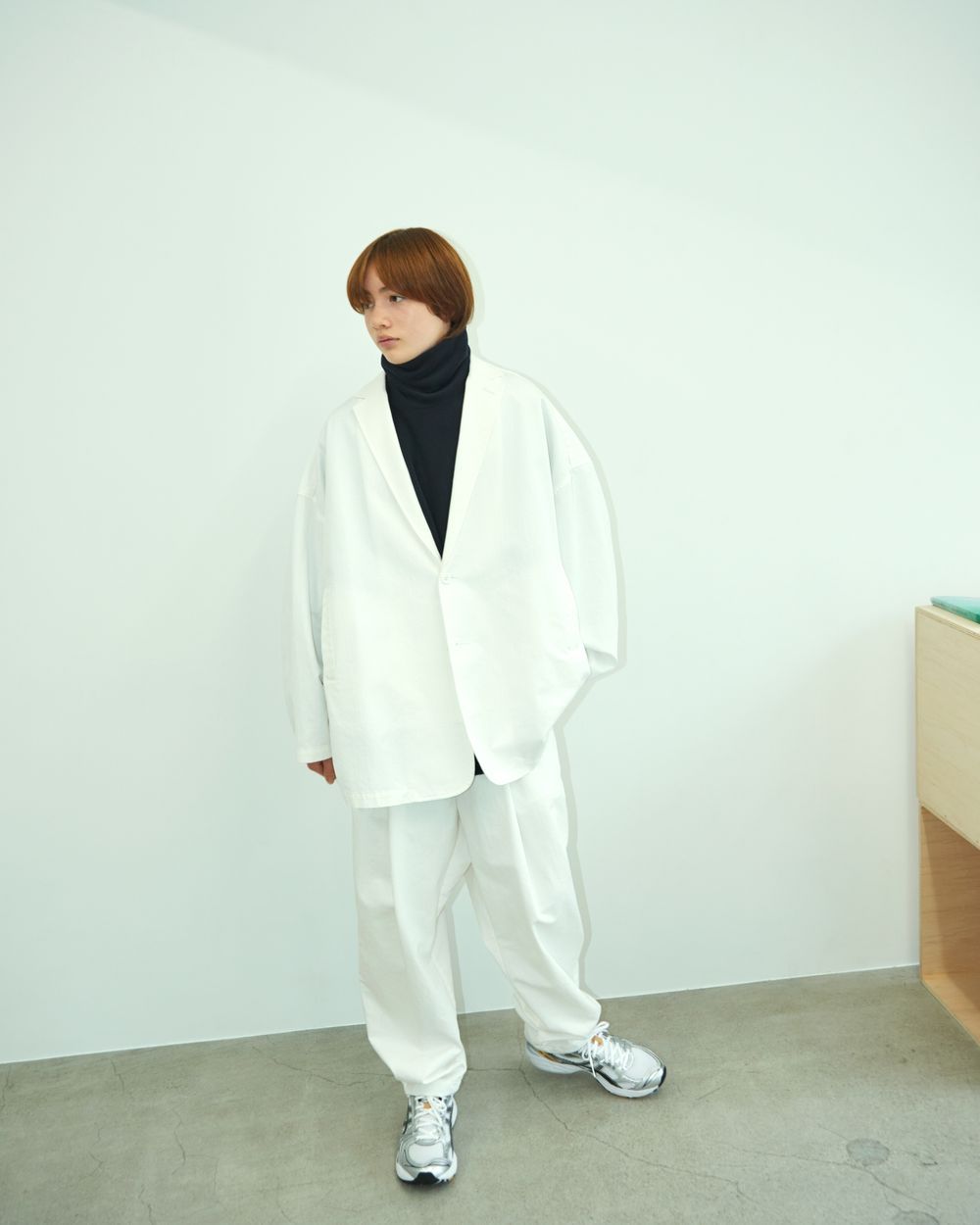 S.F.C 24FW エスエフシーTAILORED SHIRT JACKET HERRINGBONE(SFCEW24S01)Navy