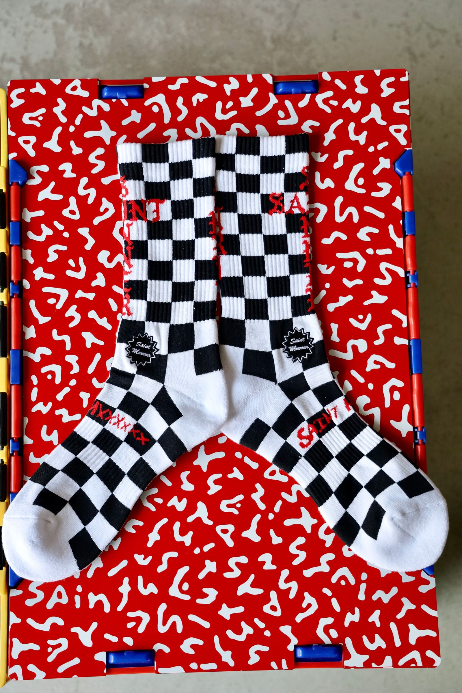 セントマイケル SAINT SINNER SOCKS(SM-HR1-0000-117)WHITE/BLACK