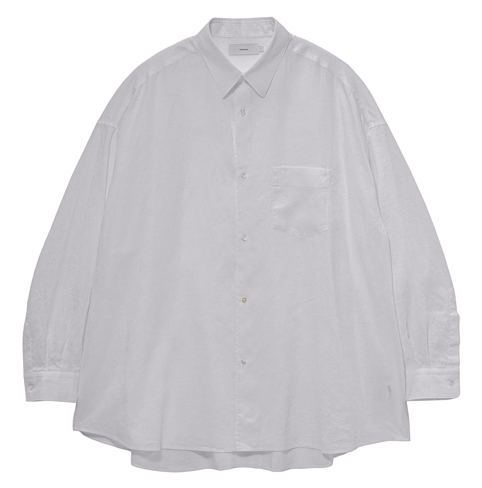 グラフペーパー Linen L/S Oversized Regular Collar Shirt(GM262-50039B)WHITE☆6月20日(土)発売！