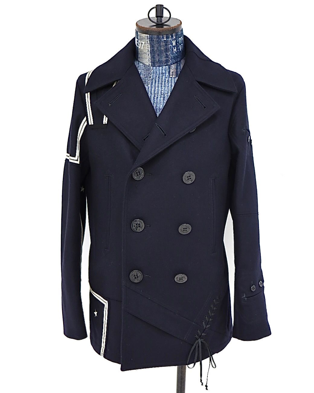 ジュンヤワタナベマン 26FW ウールナイロンメルトン NEEDLES Wネーム Pコート (WR-J105-051)NAVY☆10月2日(金)発売！
