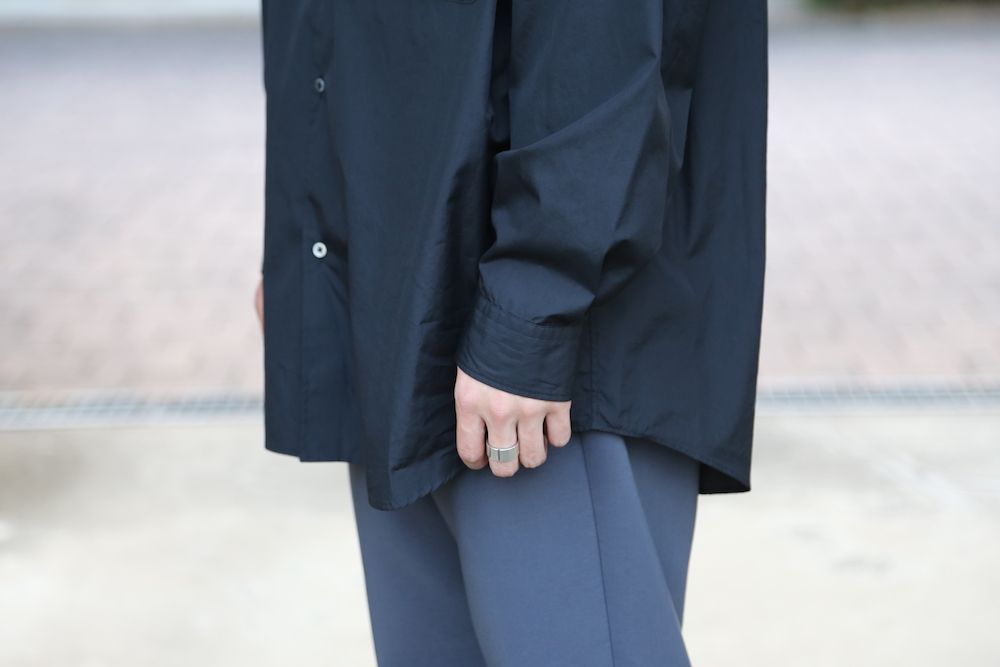 Graphpaper Broad L/S Oversized Regular Collar Shirt"BLACK"Style.2020.10.4.