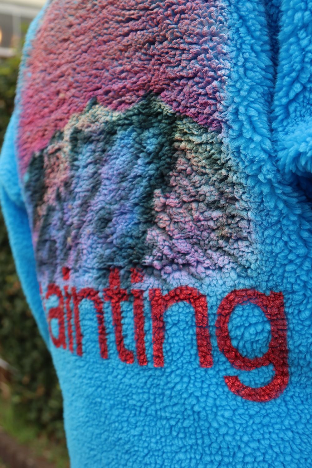 doublet HAND-PAINTED RECYCLE FUR JACKET(21AW04BL123) style.2021.12.19
