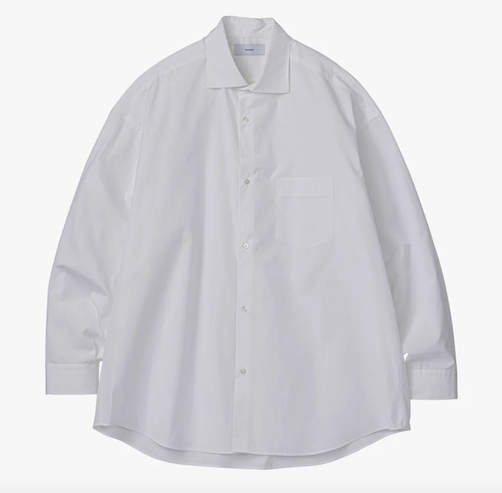 Hight Count Wide Spread Collar Shirt(GM234-50032B)WHITE