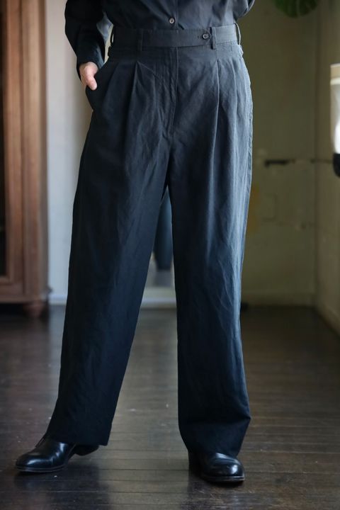 アプレッセ 25SS Silk Linen Trousers(25SAP-04-21H)BLACK
