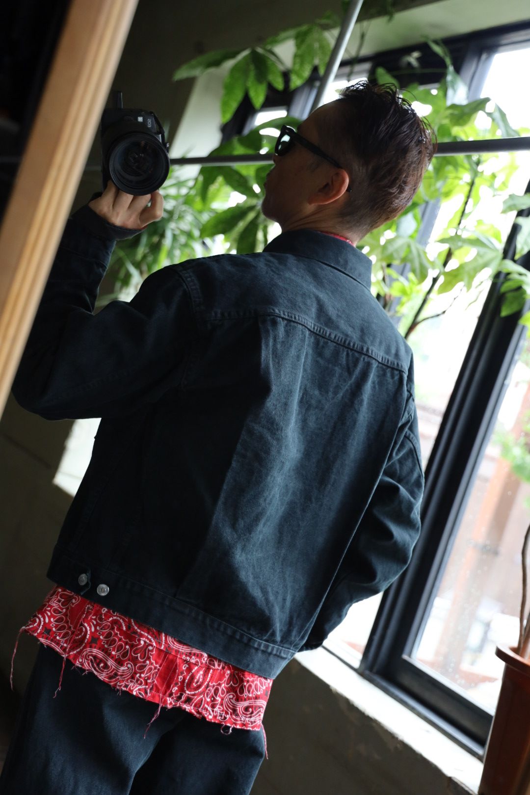 A.PRESSE アプレッセ 2025 STYLE2 Black Denim Jacketスタイル.2025.9.14.