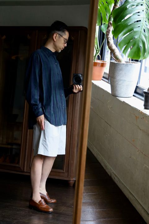 A.PRESSE 2025 STYLE2 Silk Rayon Regular Collar Shirtスタイル
