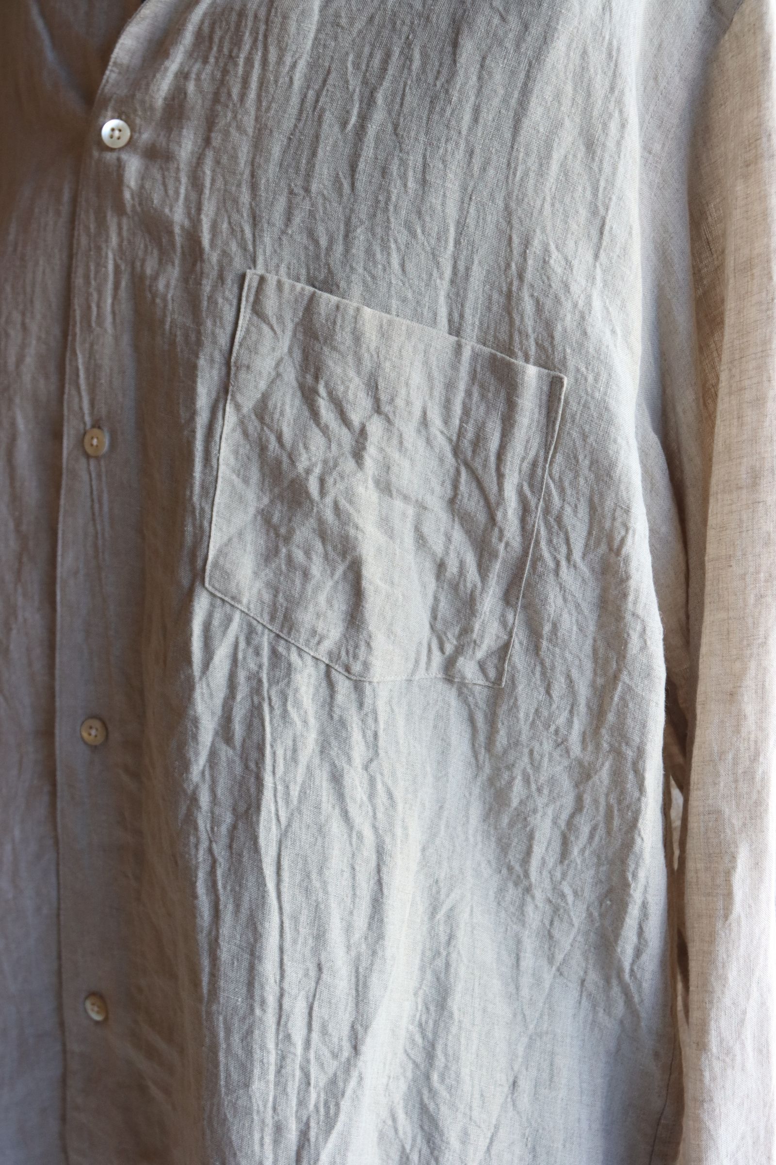 blurhms 25FW Linen Open-collar Shirt L/S(BHS25F020)natural