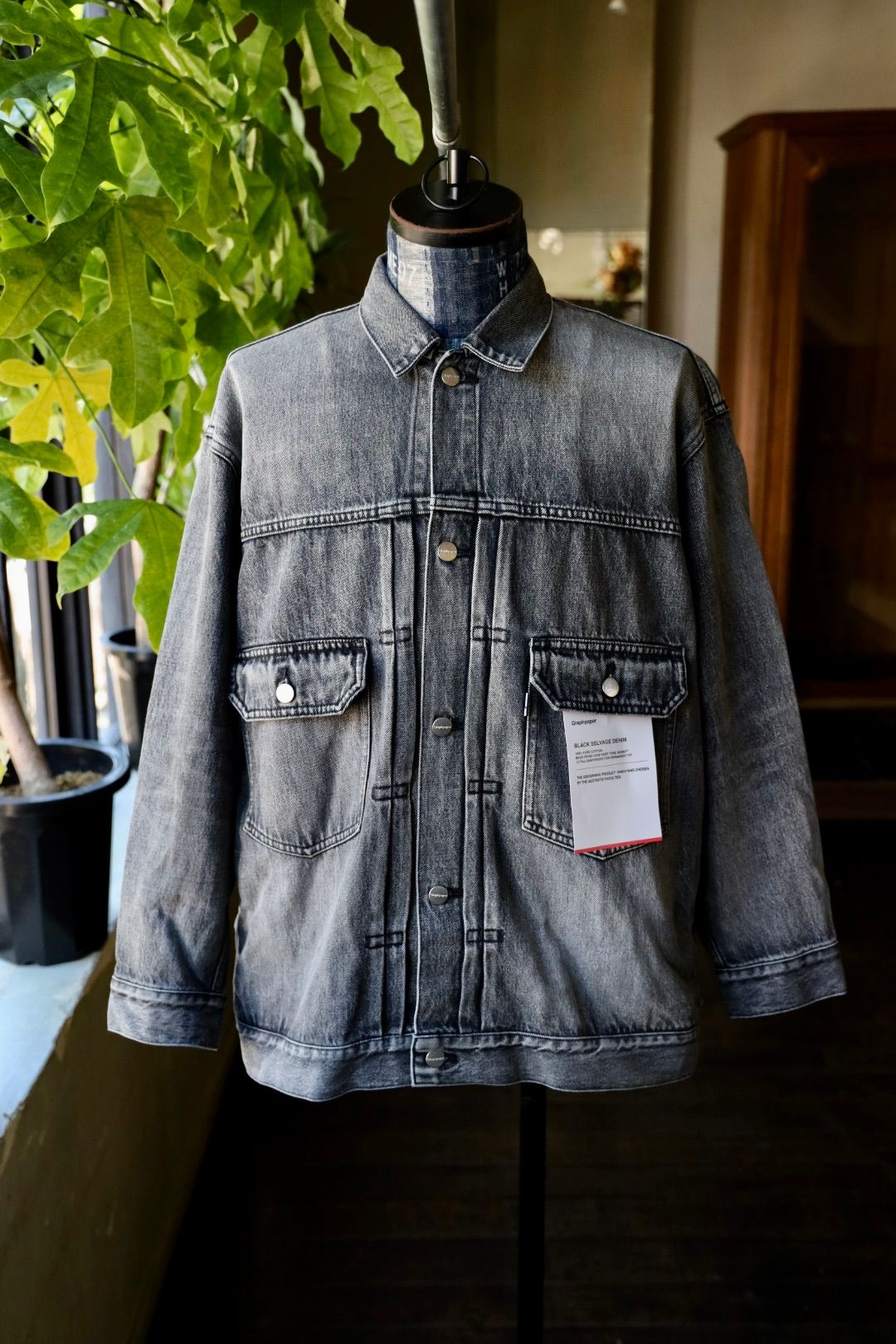 グラフペーパー Selvage Denim Jacket(GU253-20054LB)BLACK_LIGHT FADE