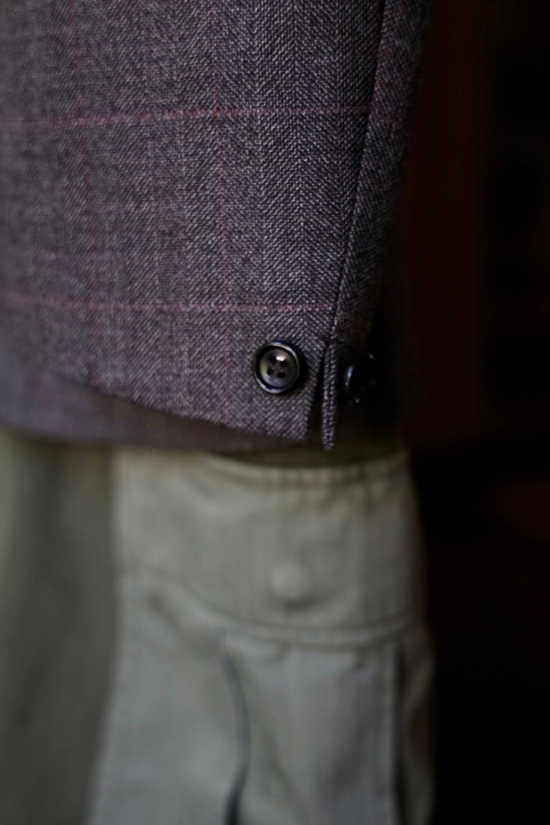 ジュンヤワタナベマン24AW ウールチェック×綿ヘリンボーンコート(WN-CO10-051)D.BROWN×KAHKI