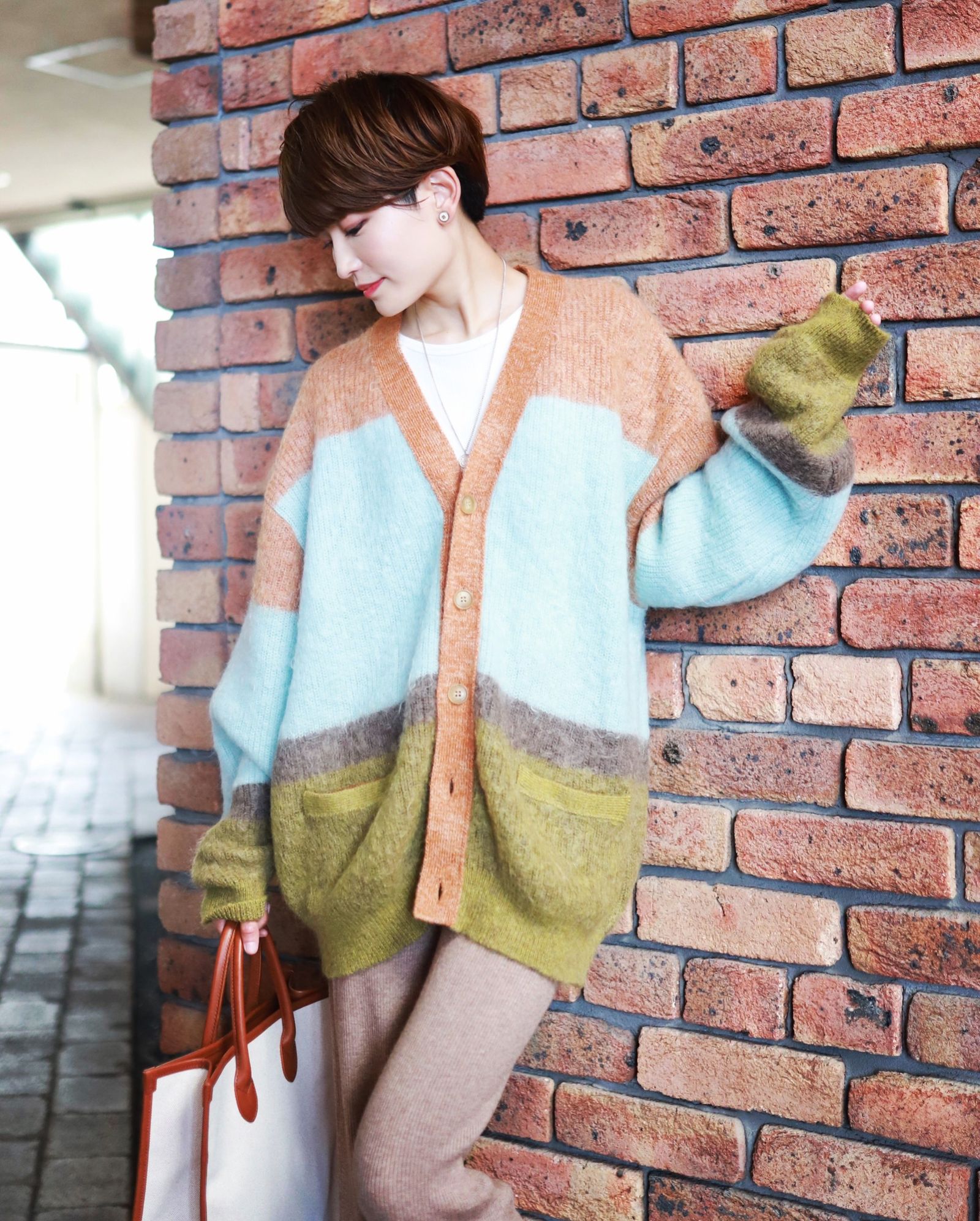 YOKE 新作MOHAIR BORDER CARDIGAN style.2023.9.1 | 3655 | mark
