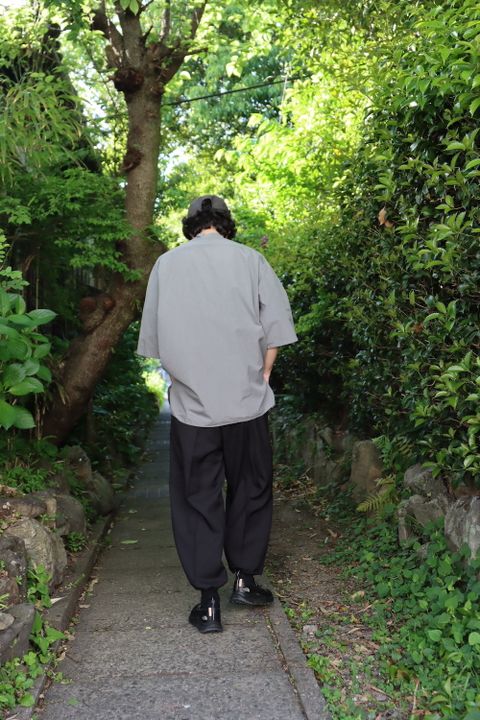 Ets.Materiaux Band Collar Short Sleeve Shirt style. 2022.05.11.