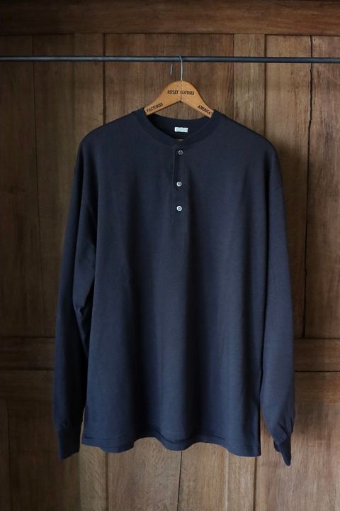 アプレッセ24SSヘンリーネックシャツ Cashmere Blend L/S Henley Neck Shirt(24SAP-05-06K)CHARCOAL☆1月27日(土)発売！