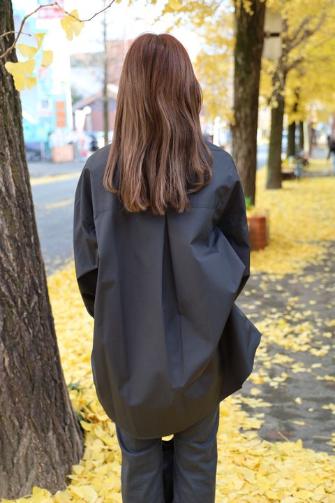 Graphpapaer レディース25SS 新作Hight Count Broad L/S Oversized Band Collar Shirt style.2024.12.16