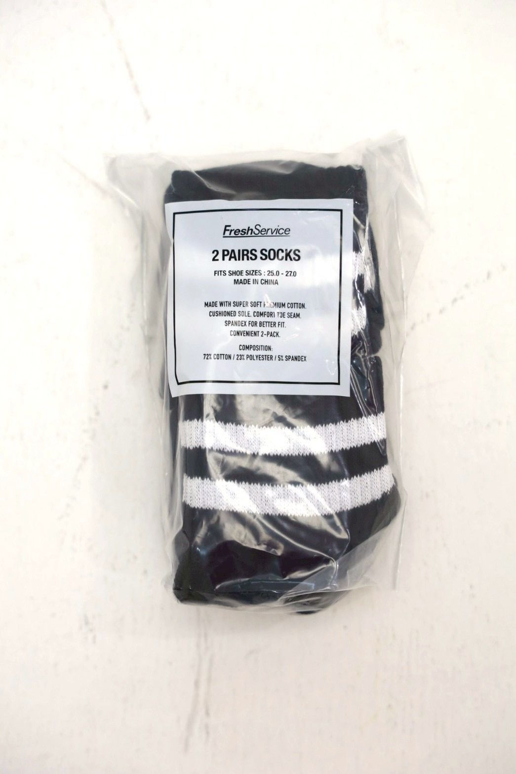 フレッシュサービスソックス 2-PACK LINE SHORT SOCKS (FSP262-90095B)BLACK x WHITE ☆5月9日(土)新作発売！