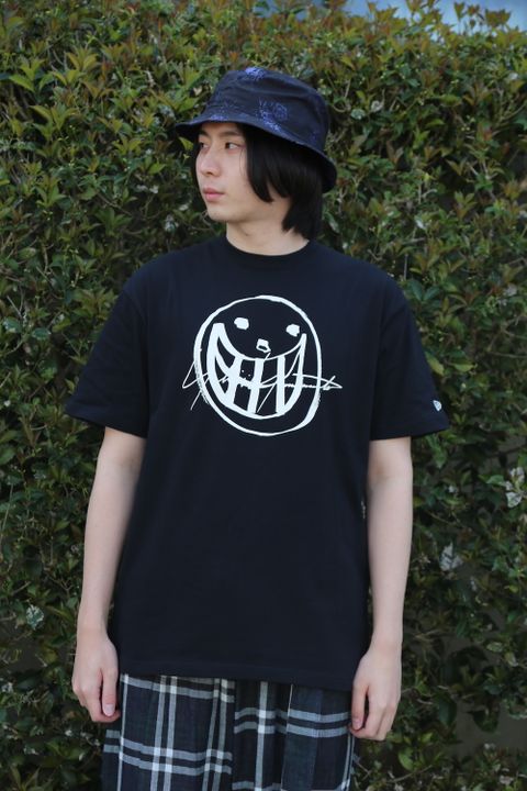 Yohji Yamamoto 半袖 コットン Tシャツ SS21 スマイル シグネチャーロゴ(HD-T98-083) style.2021.4.13