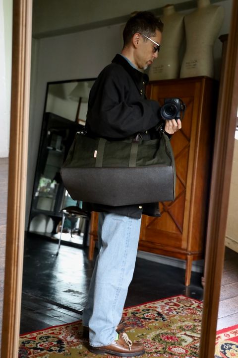 Hender Scheme boston luggage"khaki green"スタイル