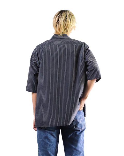 YOKE 24SS LANDSCAPE PRINTED OPEN COLLAR SHIRT  style 2024.5.26