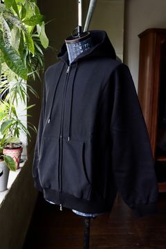 ブラームス 25FW ジップアップスウェットフーディワイドSoft&Hard Sweat Hoodie Zip Wide(bROOTS24F28F25)Black☆新作発売！