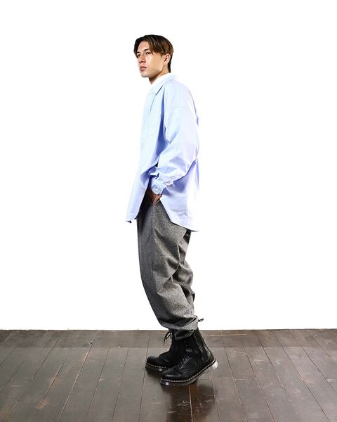 FreshService フレッシュサービスDRY OXFORD CORPORATE L/S B.D.SHIRT"BULE STRIPE"スタイル