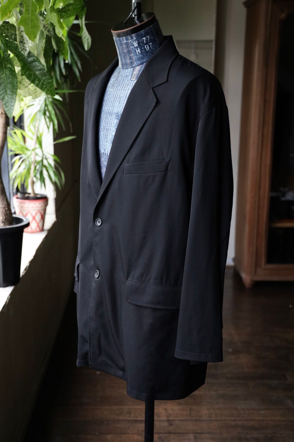 グラフペーパー 25AW Fulled Wool Gabardine Oversized Jacket(GM253-20325)BLACK