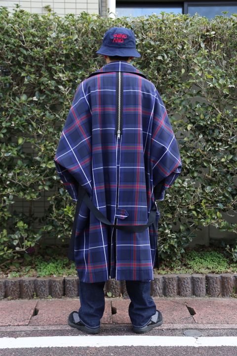 KIDILL Trench Coat(KL447) "Navy×Blue Tartan" style 2020.12.23.